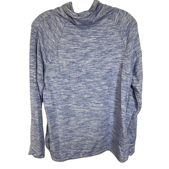 T by Talbots Women's XL Petite Soft Lightweight Hoodie Marled Blue EUC - Picture 2 of 5